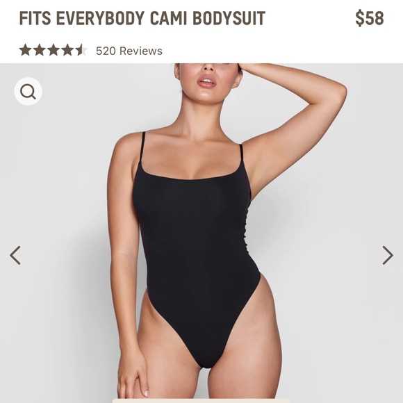 SKIMS FITS EVERYBODY CAMI BODYSUIT NEVER WORN SIZE 2X ONYX BLACK - Picture 2 of 7